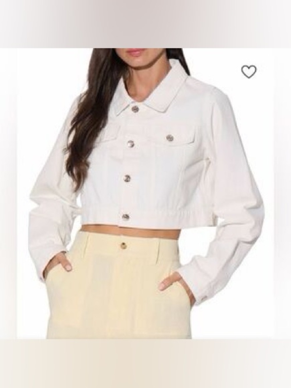 Walter Baker Crop White Denim Jacket Size M